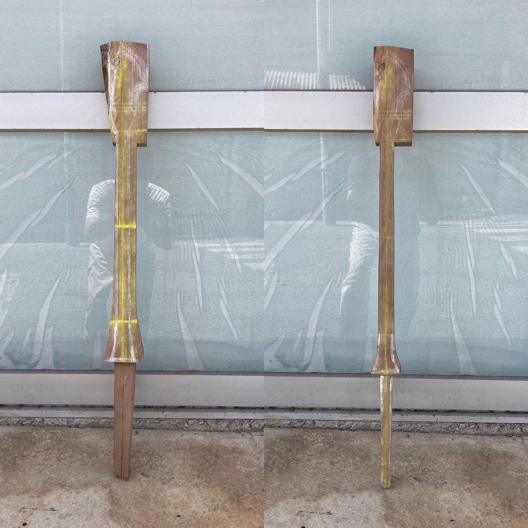 かりゆし三線刀型 ペグ式 をゆし木で棹ウチを始めています 21 07 16 那覇市 本島南部の本 音楽 かりゆし三線館 那覇市 修理 レンタル 美らタウン沖縄 沖縄の観光 地域情報ポータルサイト